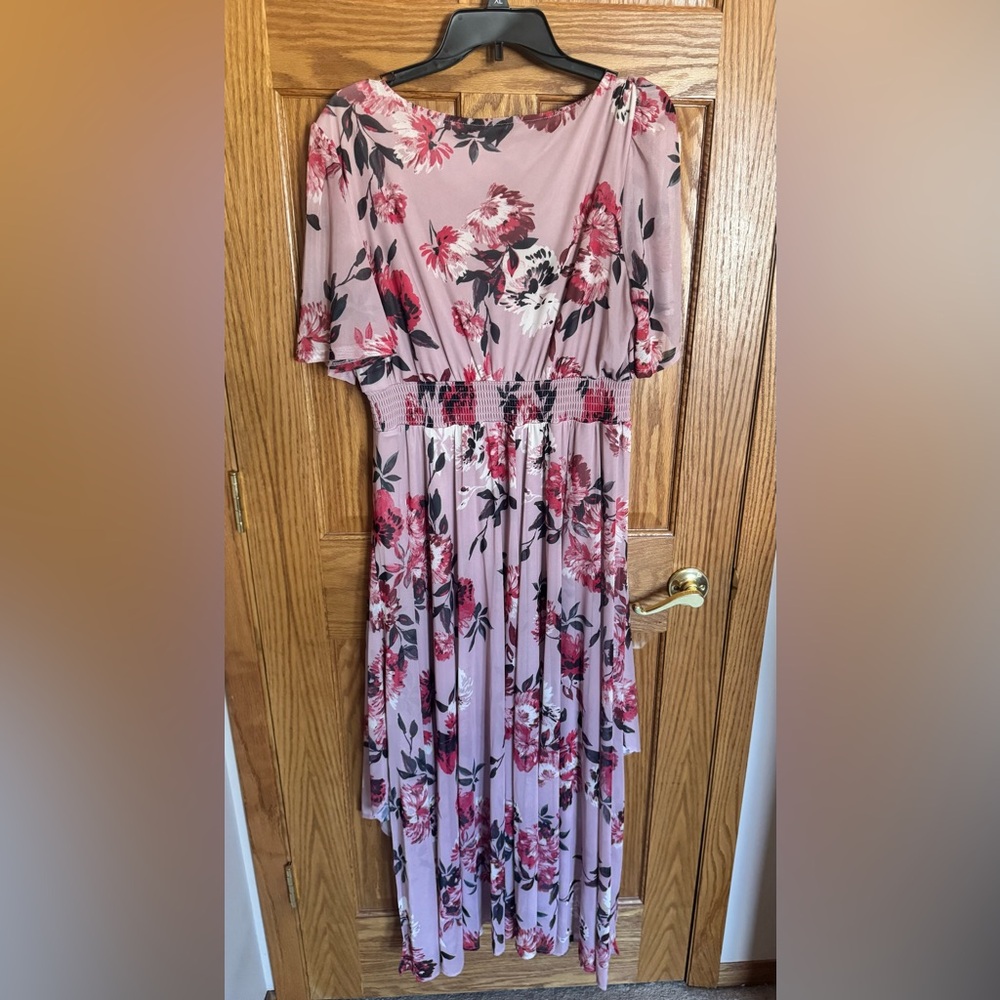 Maurices Pink Floral Midi Dress - Large - Picture 5 of 5